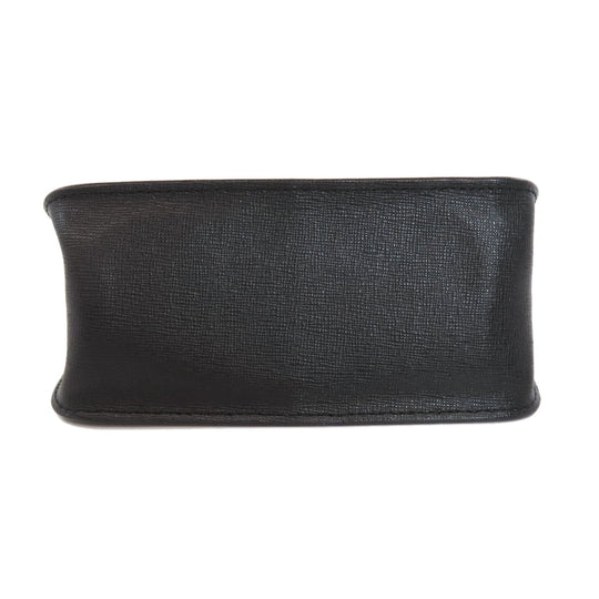 Furla Shoulder Bag leather black ChainShoulder Women Used Authentic