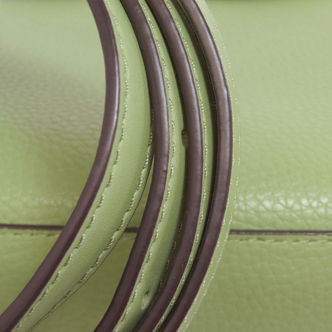 MICHAEL KORS Handbag leather green Emilia 2WAY Women Used Authentic