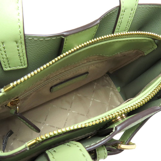 MICHAEL KORS Handbag leather green Emilia 2WAY Women Used Authentic