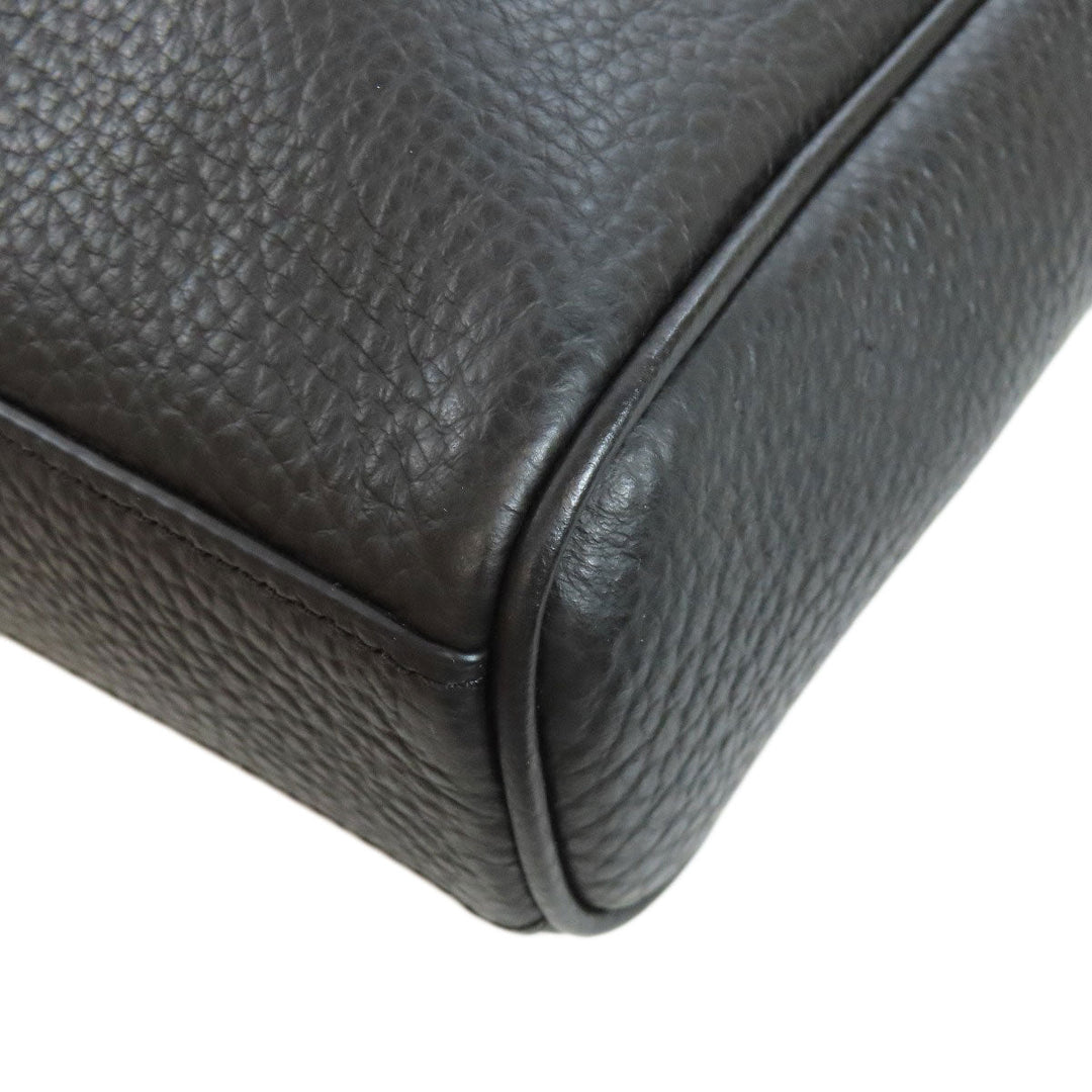 COACH Shoulder Bag F24876 leather black logo Women Used Authentic