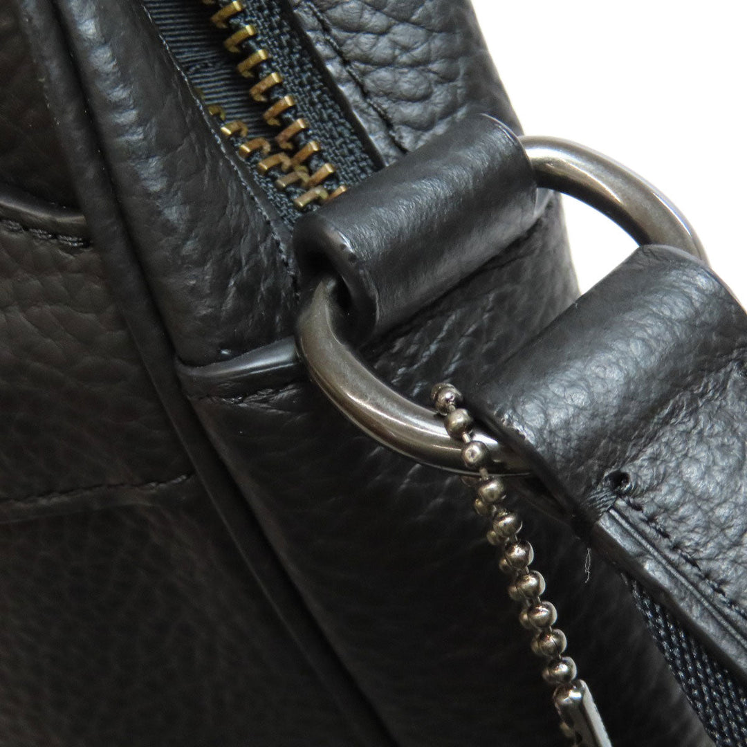 COACH Shoulder Bag F24876 leather black logo Women Used Authentic