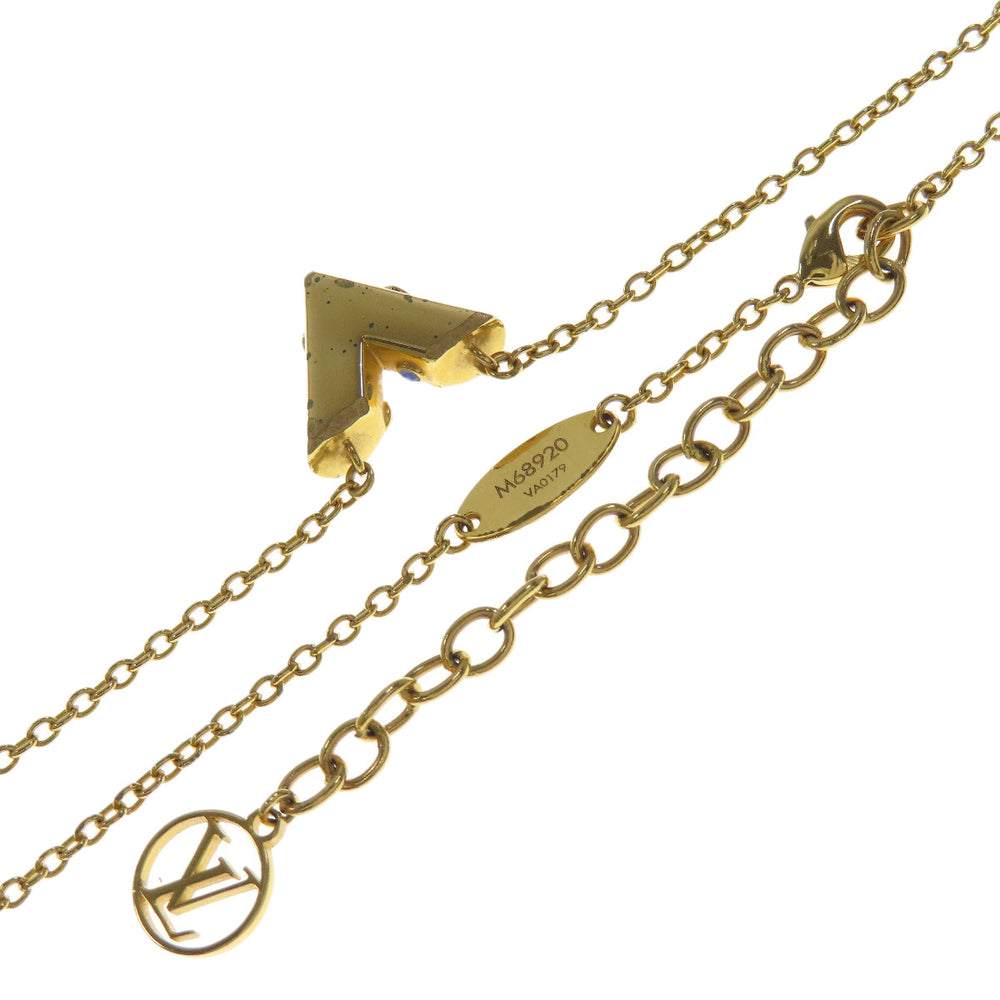 LOUIS VUITTON Necklace M68920 metallic gold Collier Essential V Planet Women Used Authentic