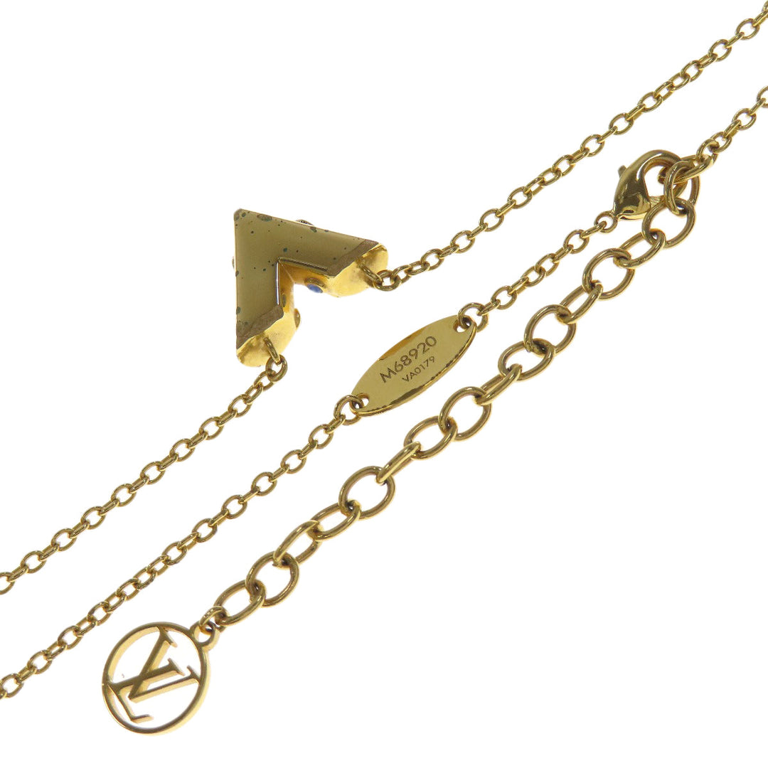 LOUIS VUITTON Necklace M68920 metallic gold Collier Essential V Planet Women Used Authentic