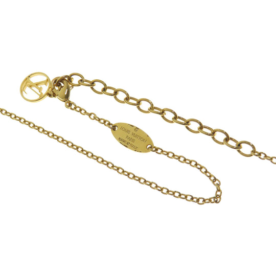 LOUIS VUITTON Necklace M68920 metallic gold Collier Essential V Planet Women Used Authentic