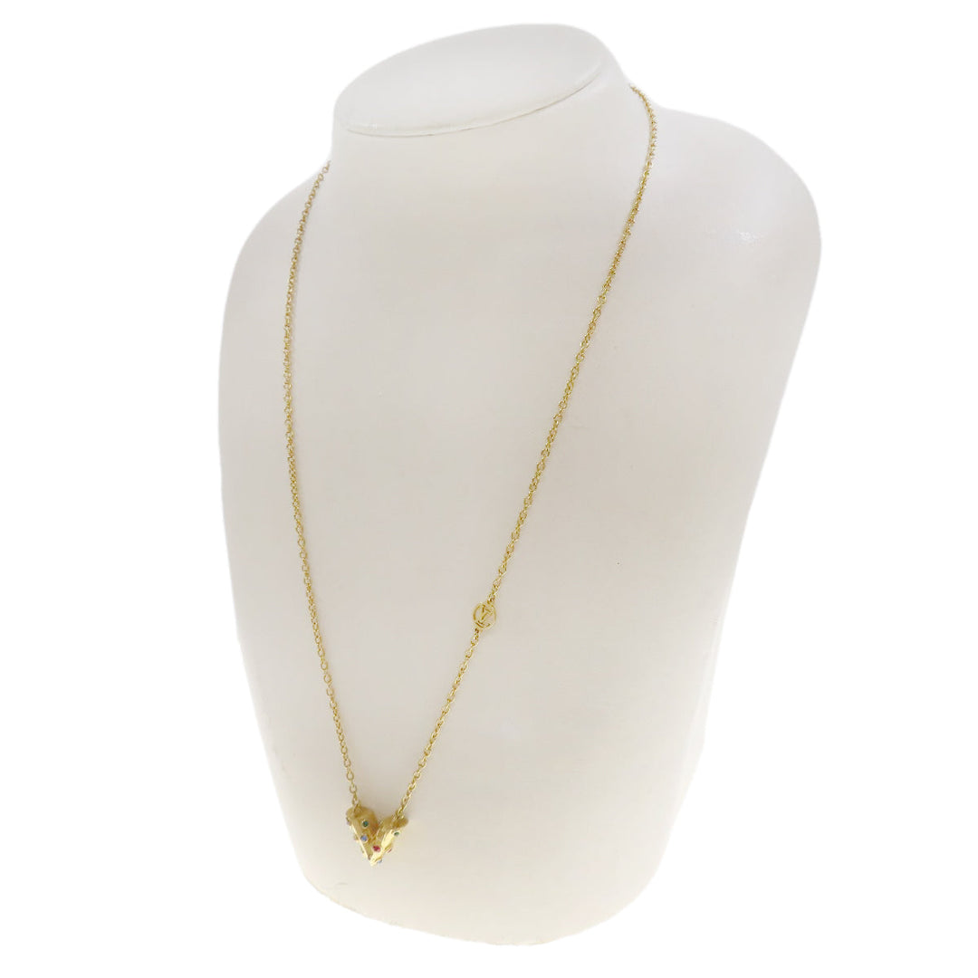 LOUIS VUITTON Necklace M68920 metallic gold Collier Essential V Planet Women Used Authentic
