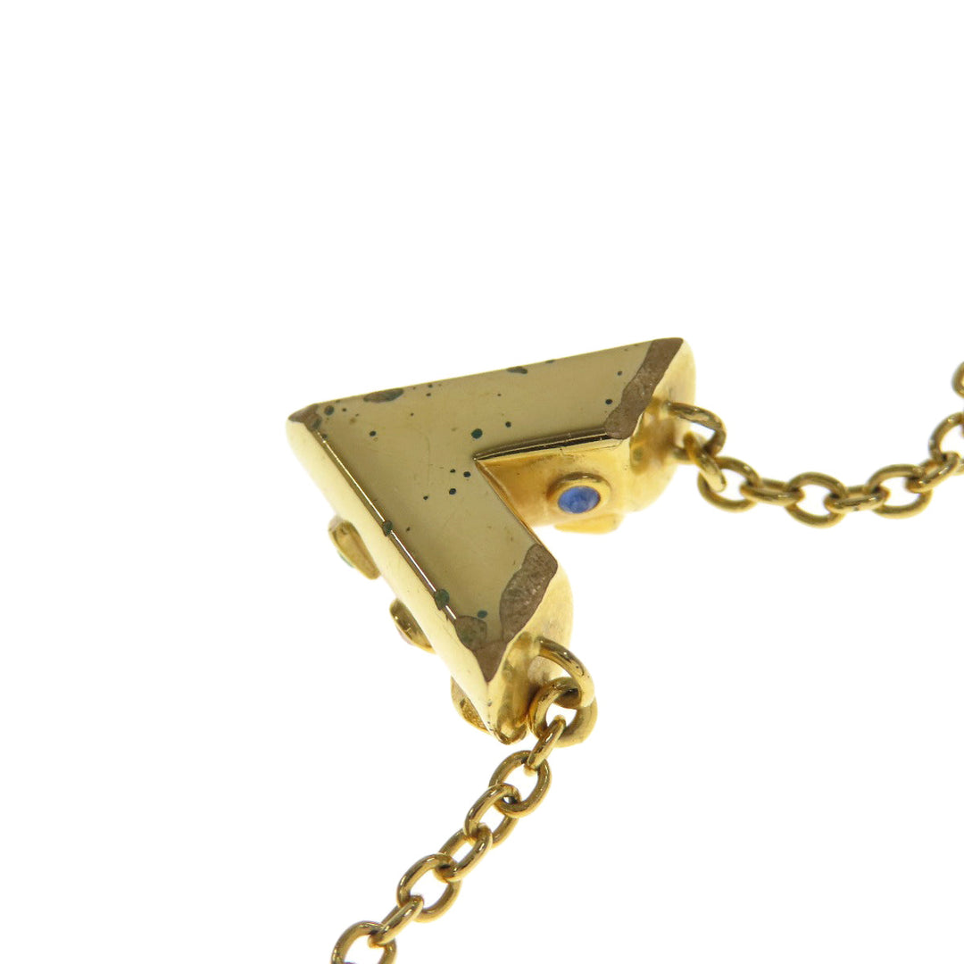 LOUIS VUITTON Necklace M68920 metallic gold Collier Essential V Planet Women Used Authentic