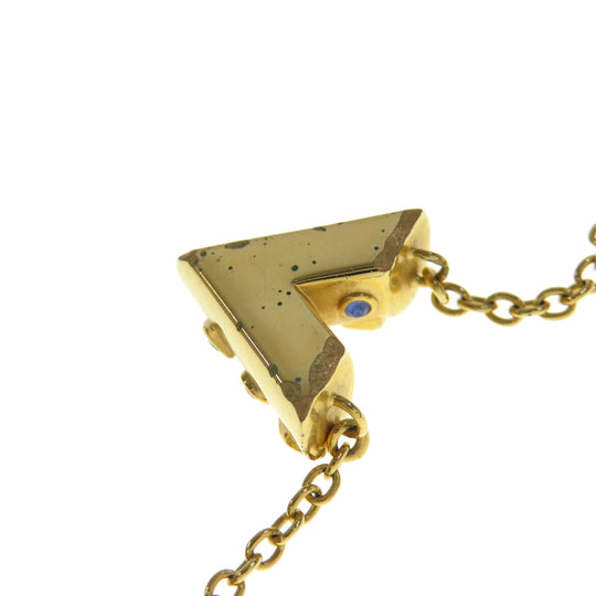 LOUIS VUITTON Necklace M68920 metallic gold Collier Essential V Planet Women Used Authentic