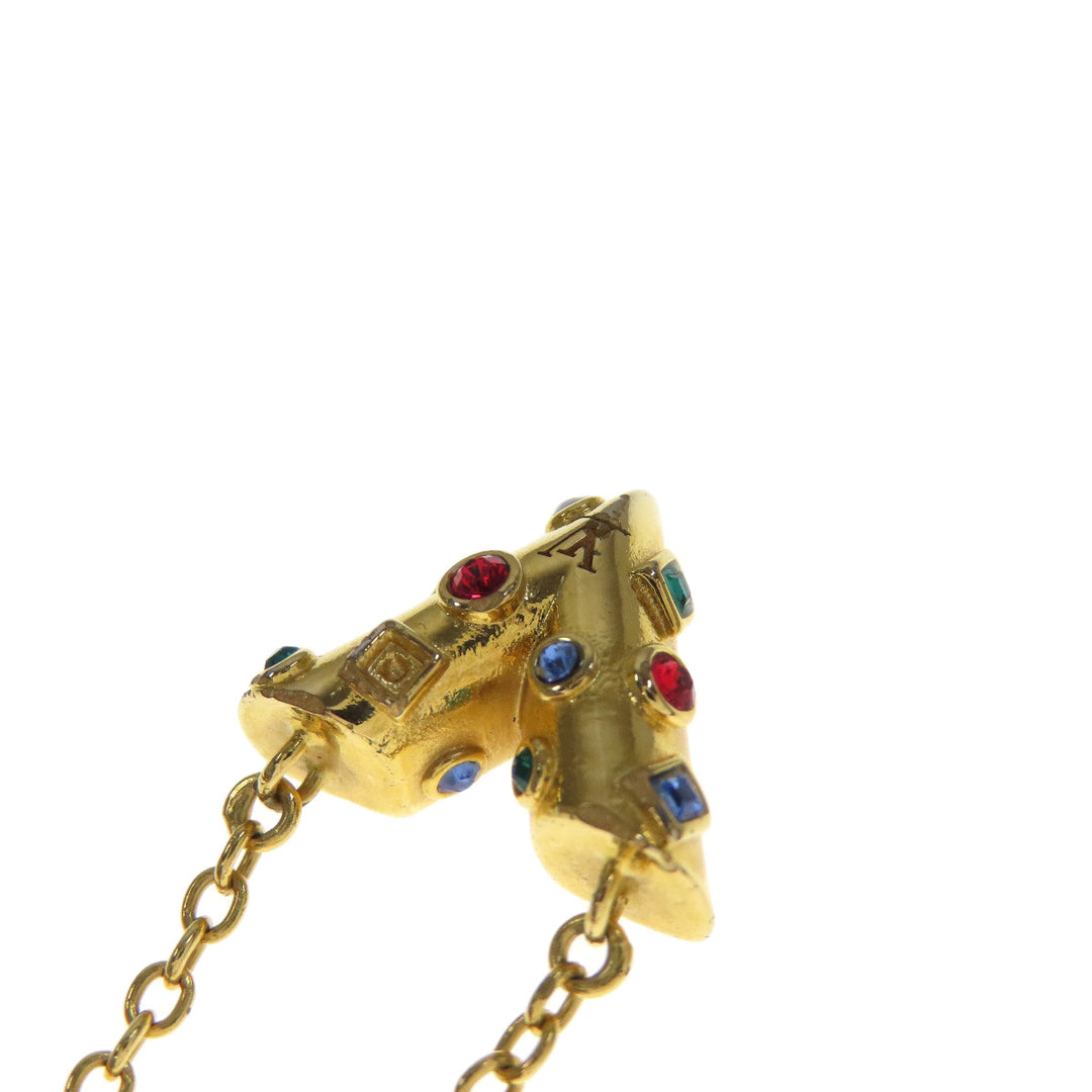 LOUIS VUITTON Necklace M68920 metallic gold Collier Essential V Planet Women Used Authentic