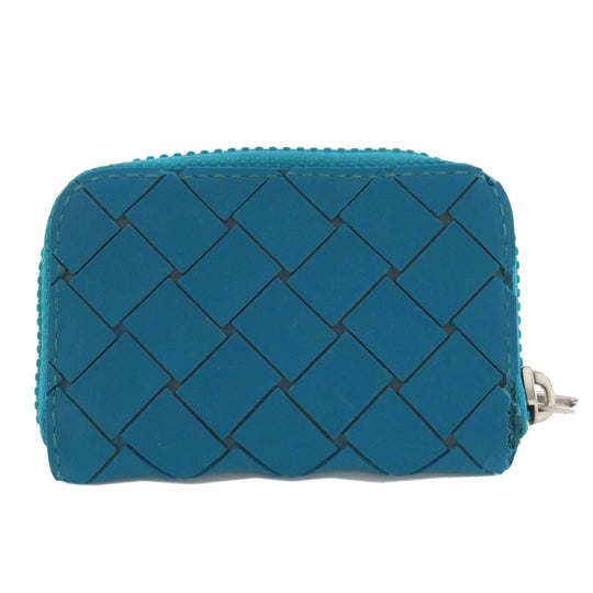 BOTTEGAVENETA Coin case rubber Turquoise INTRECCIATO Women Used Authentic