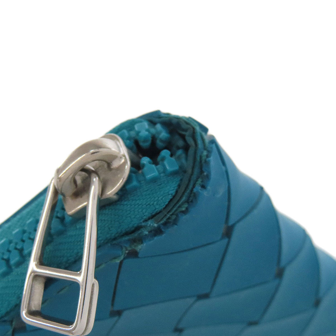 BOTTEGAVENETA Coin case rubber Turquoise INTRECCIATO Women Used Authentic