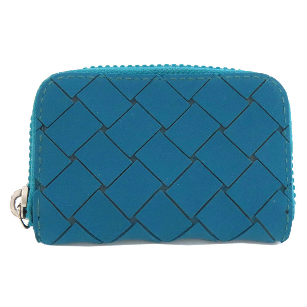 BOTTEGAVENETA Coin case rubber Turquoise INTRECCIATO Women Used Authentic