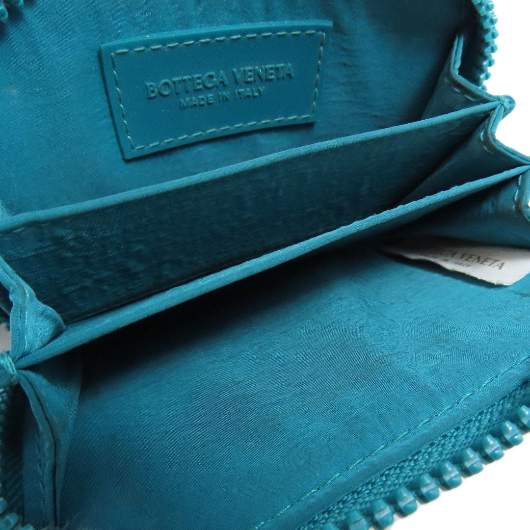 BOTTEGAVENETA Coin case rubber Turquoise INTRECCIATO Women Used Authentic