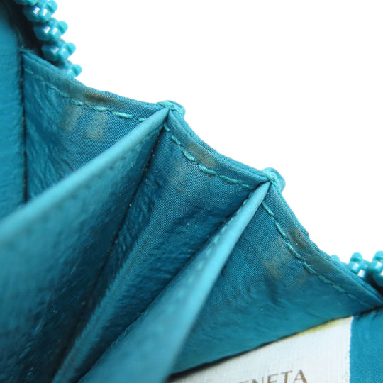 BOTTEGAVENETA Coin case rubber Turquoise INTRECCIATO Women Used Authentic