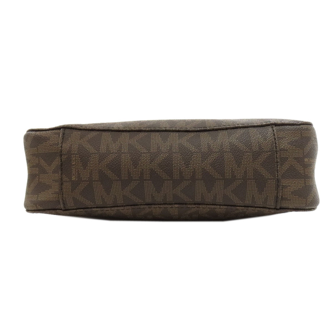 MICHAEL KORS Shoulder Bag PVC Brown MK signature Women Used Authentic