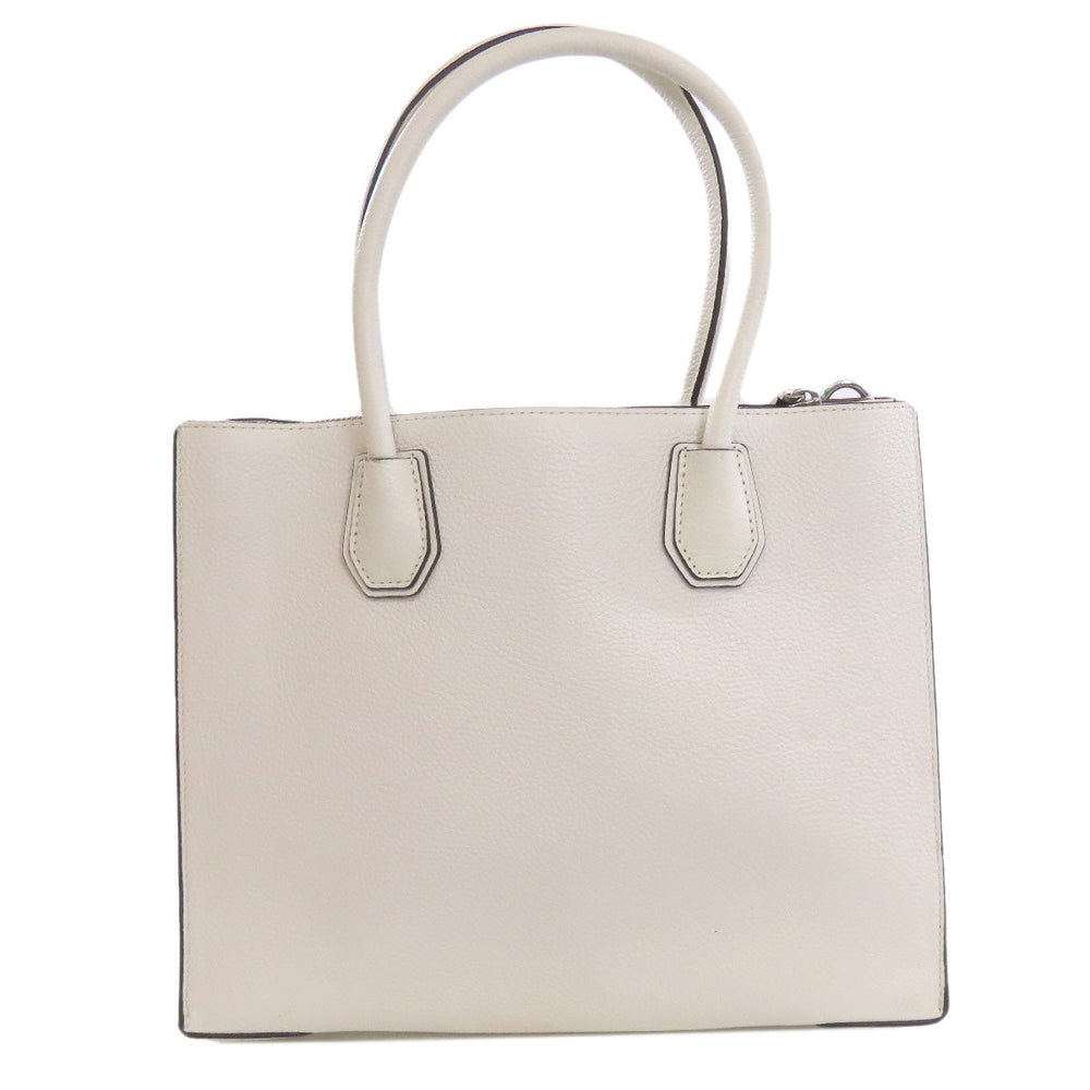 MICHAEL KORS Tote Bag leather white logo Women Used Authentic