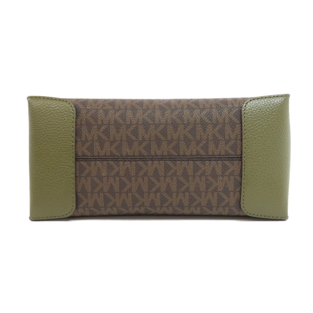 MICHAEL KORS Handbag PVC Brown MK Signature 2WAY Women Used Authentic