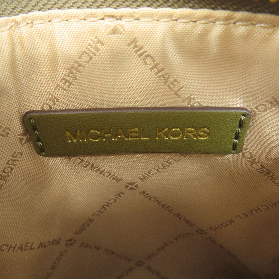 MICHAEL KORS Handbag PVC Brown MK Signature 2WAY Women Used Authentic