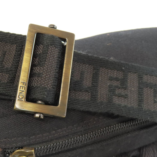 FENDI Sling bag canvas black logo Women Used Authentic