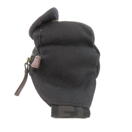 FENDI Sling bag canvas black logo Women Used Authentic