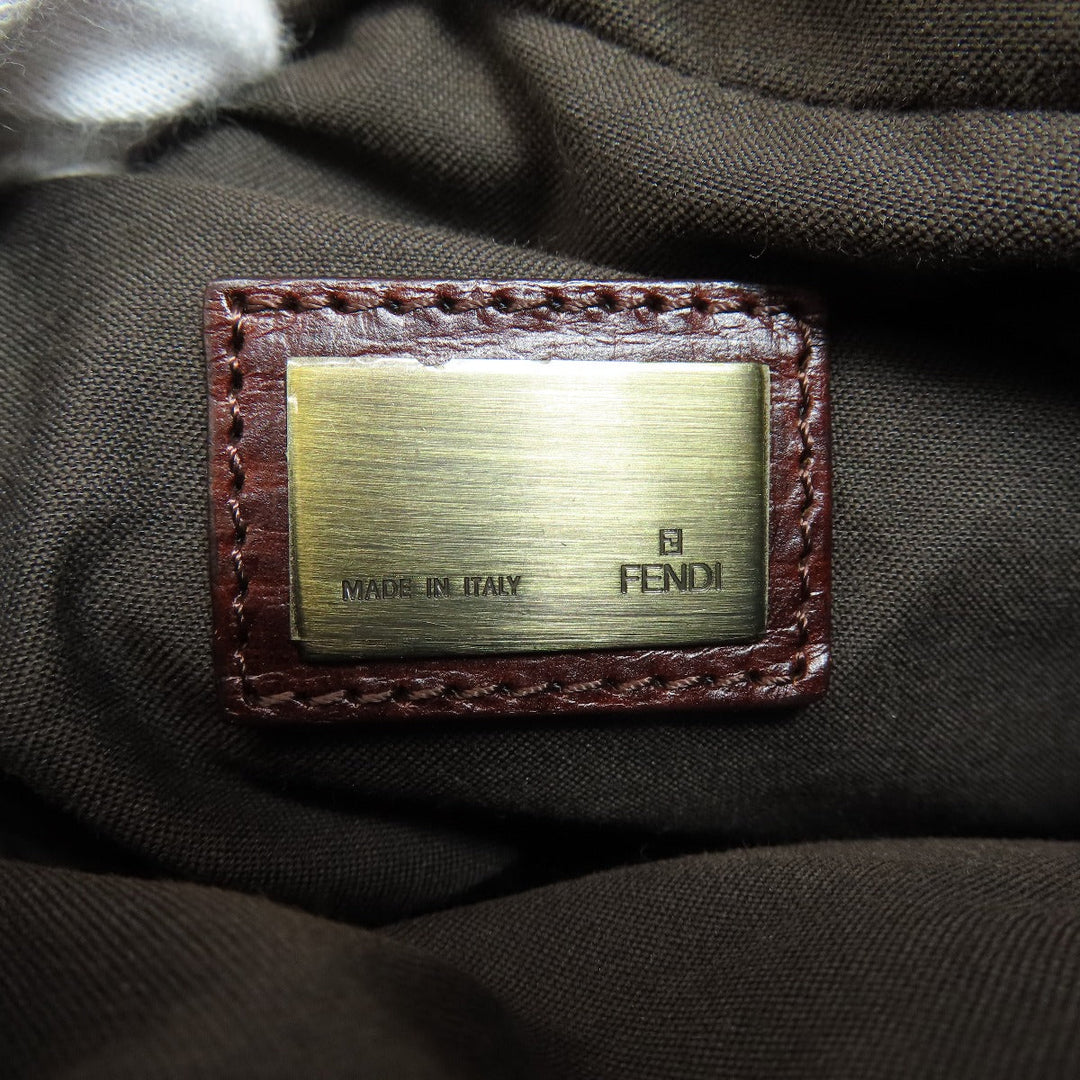 FENDI Sling bag canvas black logo Women Used Authentic