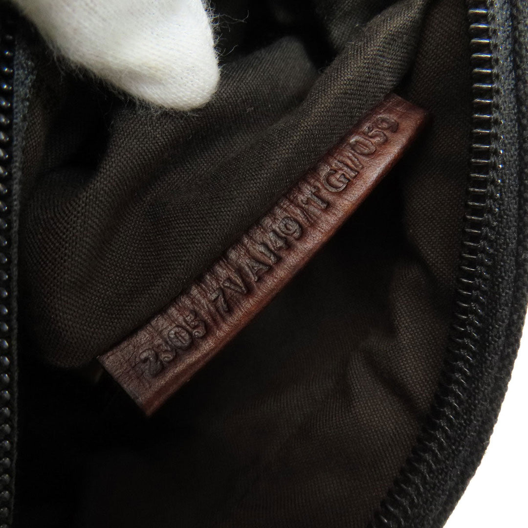 FENDI Sling bag canvas black logo Women Used Authentic
