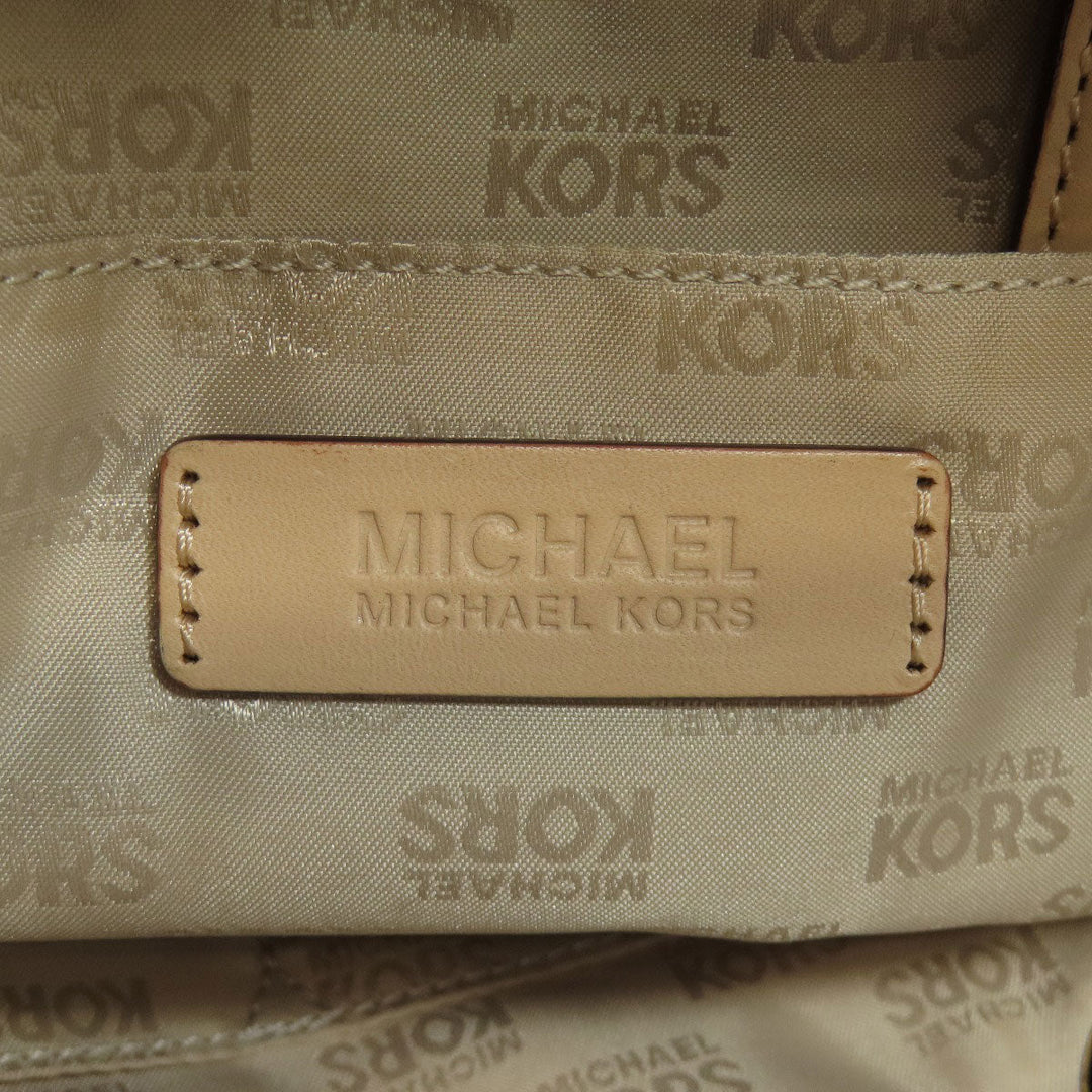MICHAEL KORS Tote Bag PVC Brown MK signature Women Used Authentic