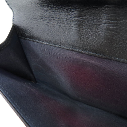 Christian Dior Long Wallet Purse denim Navy Trotter Pattern Women Used Authentic