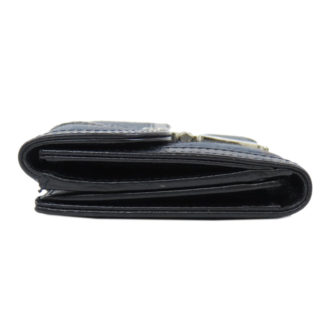 Christian Dior Long Wallet Purse denim Navy Trotter Pattern Women Used Authentic