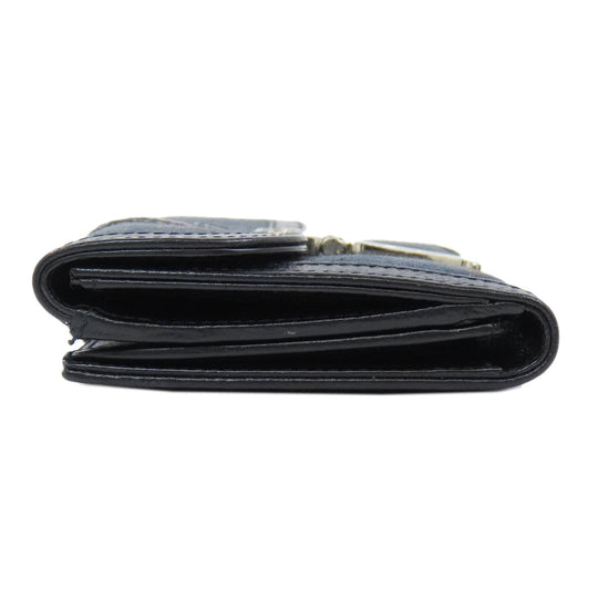 Christian Dior Long Wallet Purse denim Navy Trotter Pattern Women Used Authentic