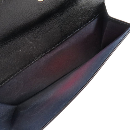 Christian Dior Long Wallet Purse denim Navy Trotter Pattern Women Used Authentic