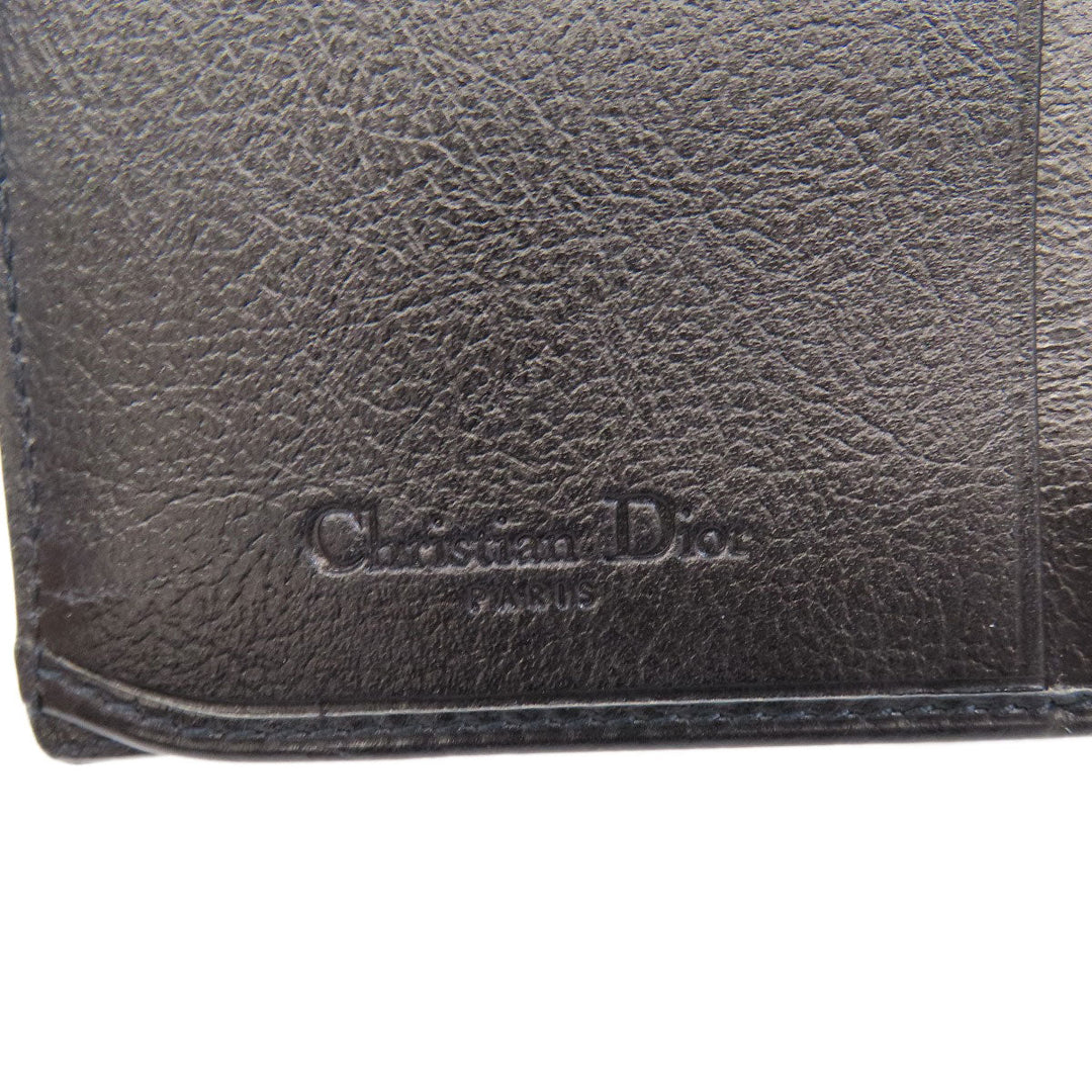 Christian Dior Long Wallet Purse denim Navy Trotter Pattern Women Used Authentic