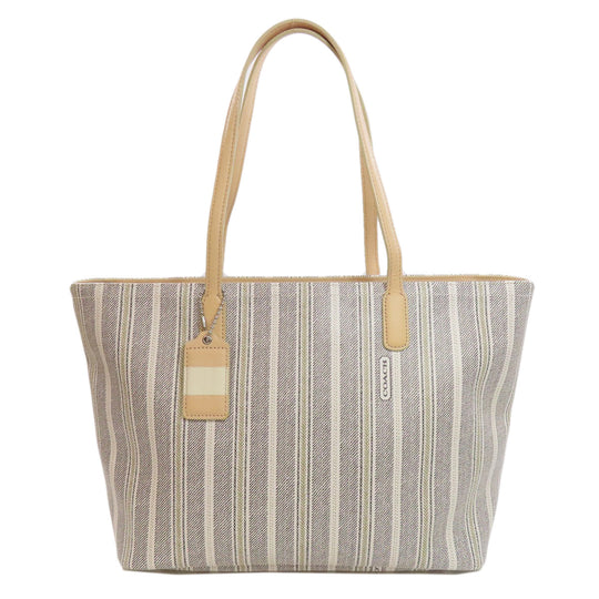 COACH Tote Bag 23108 PVC white Legacy Weekend Women Used Authentic