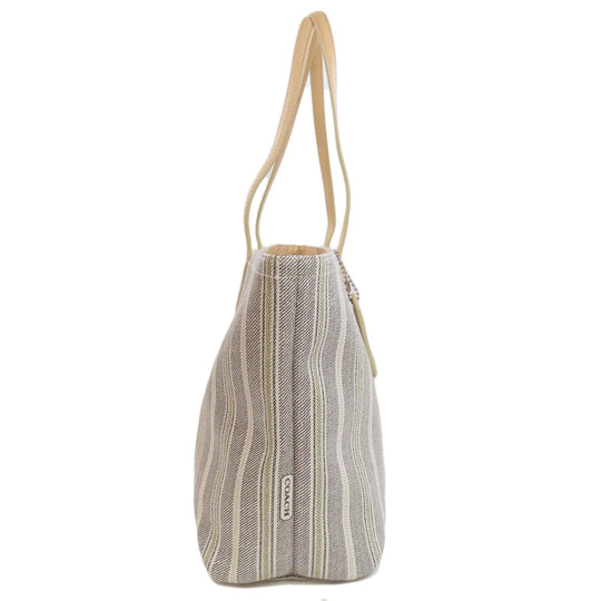 COACH Tote Bag 23108 PVC white Legacy Weekend Women Used Authentic