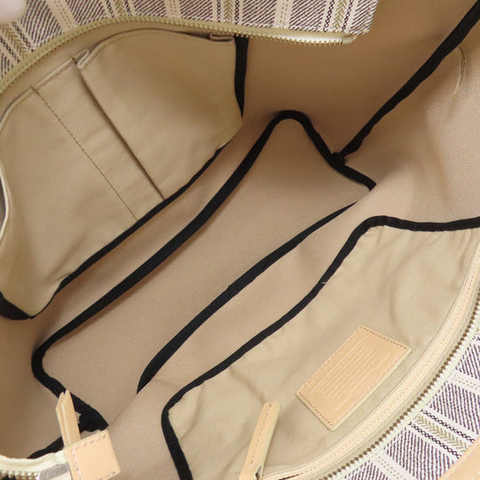 COACH Tote Bag 23108 PVC white Legacy Weekend Women Used Authentic