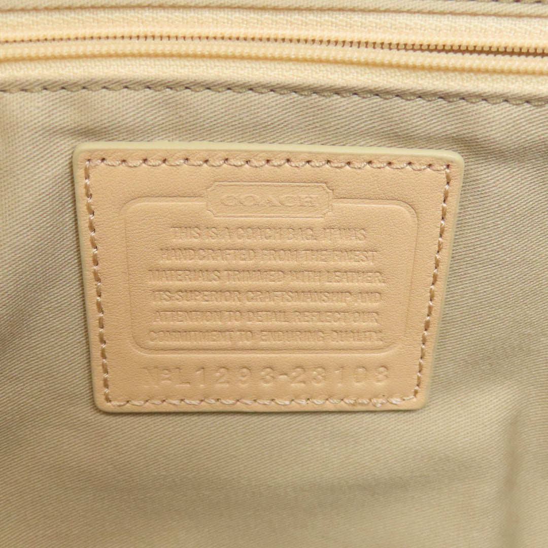 COACH Tote Bag 23108 PVC white Legacy Weekend Women Used Authentic