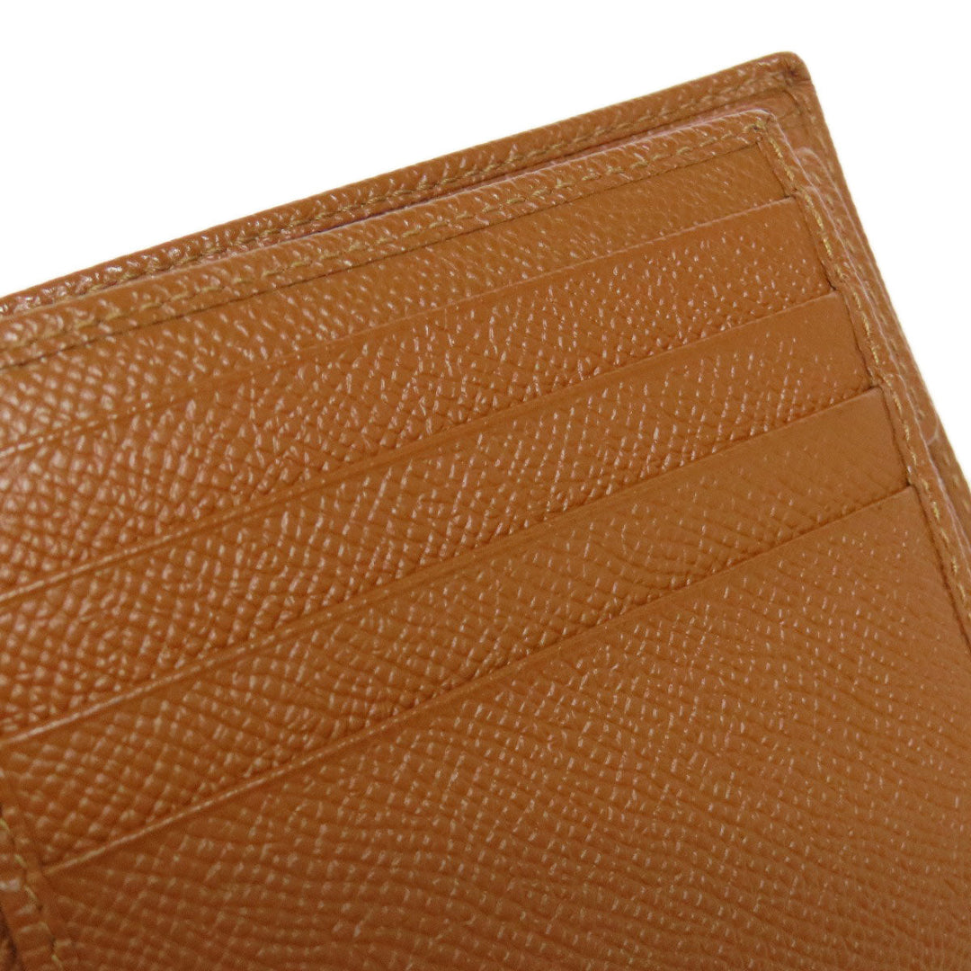 BVLGARI Bifold Wallet leather Brown logo