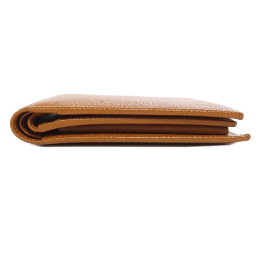 BVLGARI Bifold Wallet leather Brown logo