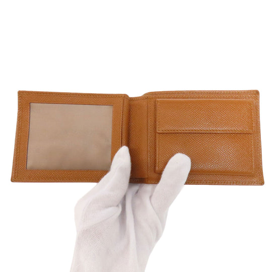 BVLGARI Bifold Wallet leather Brown logo