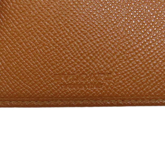 BVLGARI Bifold Wallet leather Brown logo