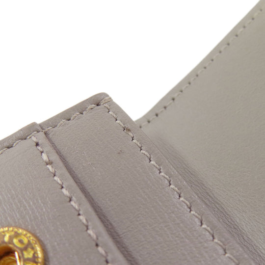 CELINE Bifold Wallet leather green Tri-fold wallet Women Used Authentic