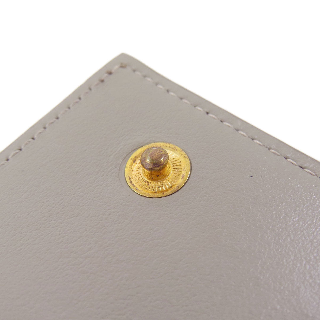 CELINE Bifold Wallet leather green Tri-fold wallet Women Used Authentic