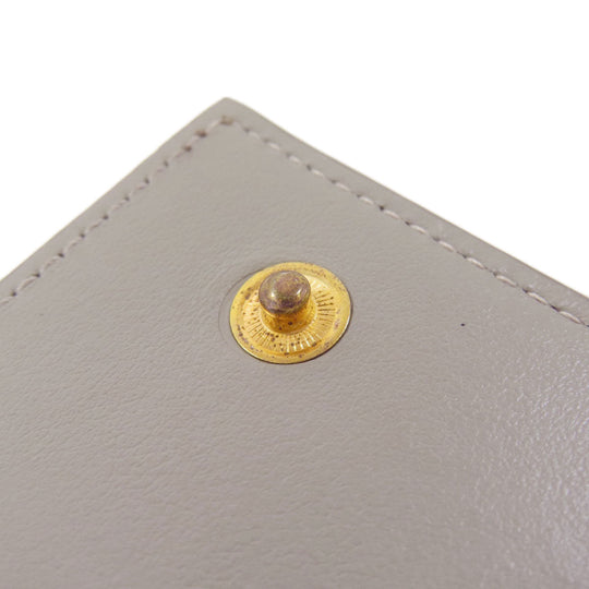 CELINE Bifold Wallet leather green Tri-fold wallet Women Used Authentic