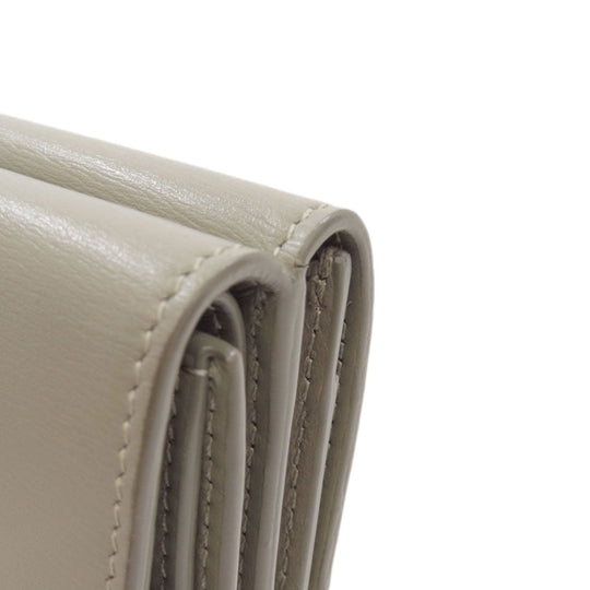 CELINE Bifold Wallet leather green Tri-fold wallet Women Used Authentic