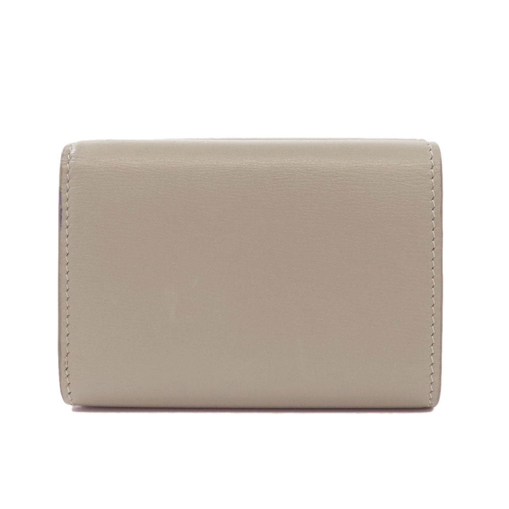 CELINE Bifold Wallet leather green Tri-fold wallet Women Used Authentic