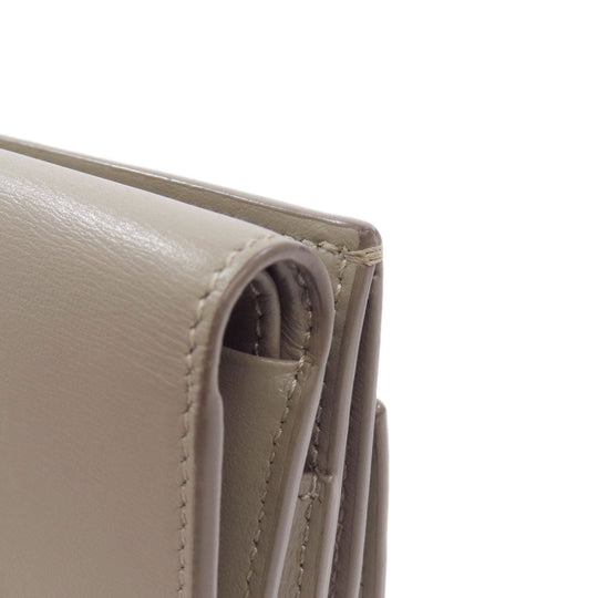 CELINE Bifold Wallet leather green Tri-fold wallet Women Used Authentic