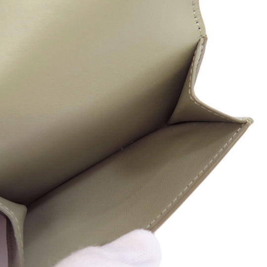 CELINE Bifold Wallet leather green Tri-fold wallet Women Used Authentic