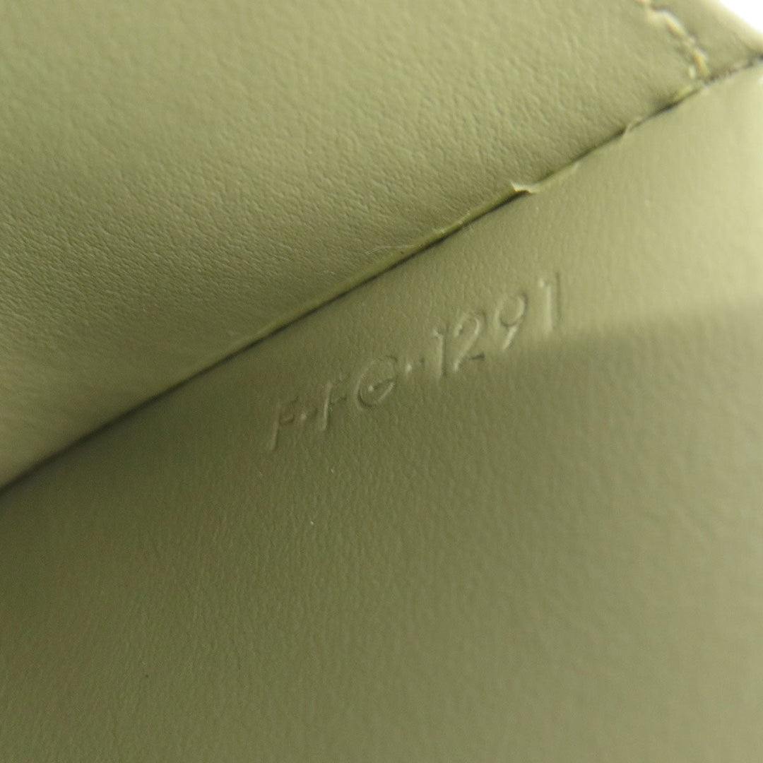 CELINE Bifold Wallet leather green Tri-fold wallet Women Used Authentic