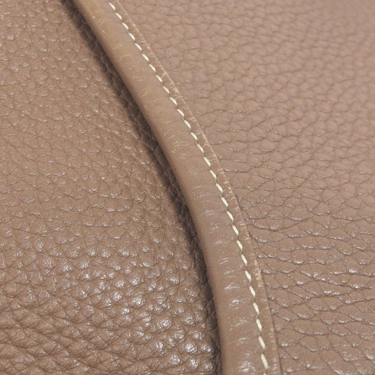 HERMES Shoulder Bag Taurillon Clemence Brown Evelyn 3PM Etop SilverMetal Women Used Authentic