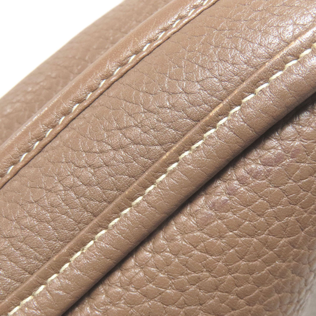 HERMES Shoulder Bag Taurillon Clemence Brown Evelyn 3PM Etop SilverMetal Women Used Authentic