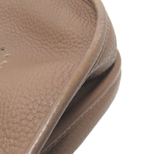 HERMES Shoulder Bag Taurillon Clemence Brown Evelyn 3PM Etop SilverMetal Women Used Authentic
